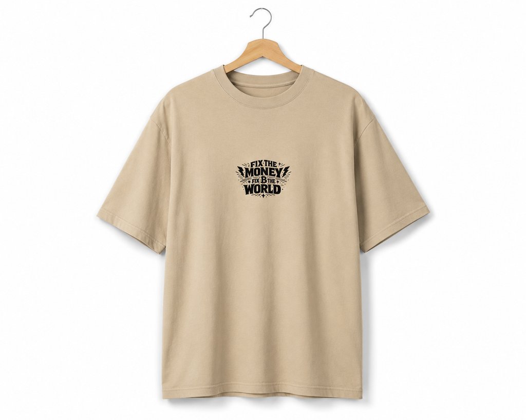 Fix The Money Fix The World – Oversized Faded T-Shirt