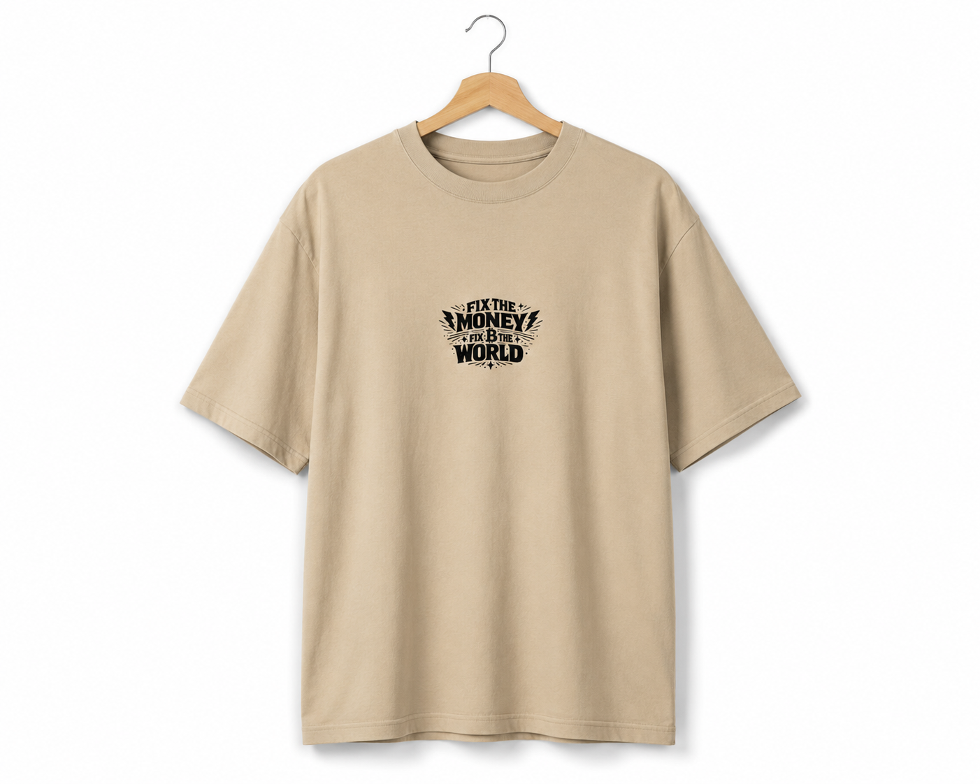 Fix The Money Fix The World – Oversized Faded T-Shirt