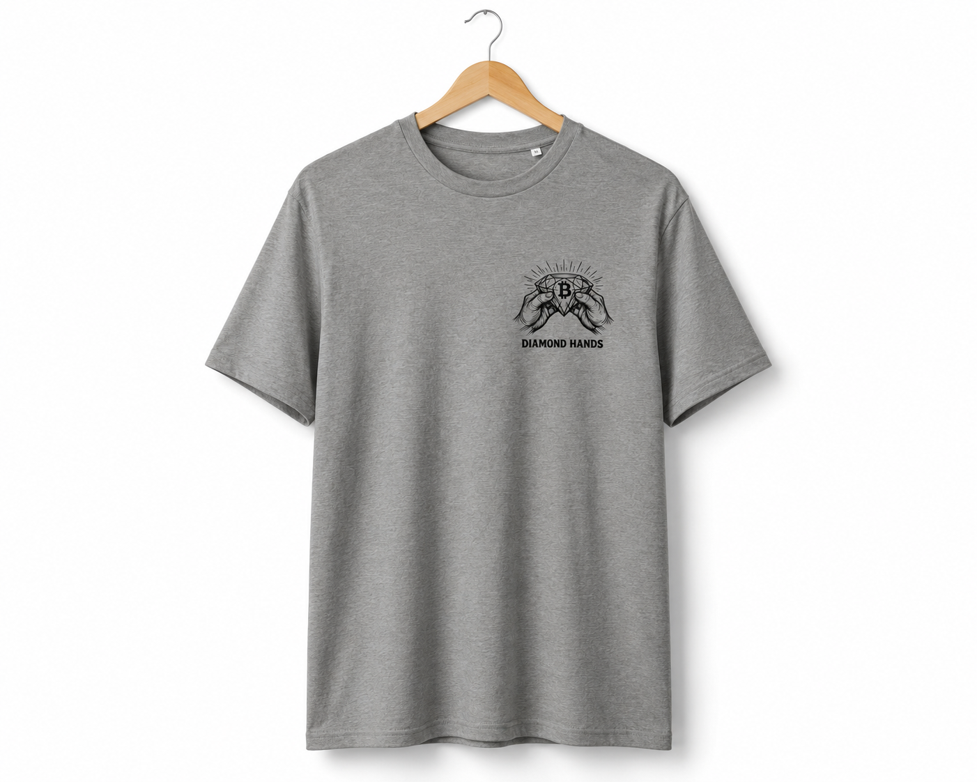 Diamond Hands Ribbed Neck T-Shirt